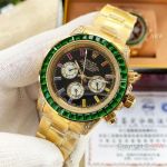 Copy Rolex Daytona Green Diamonds Mingzhu Watches  40mm